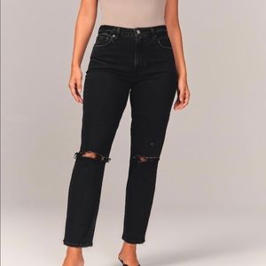Abercrombie The Mom High Waisted Black Jeans 26